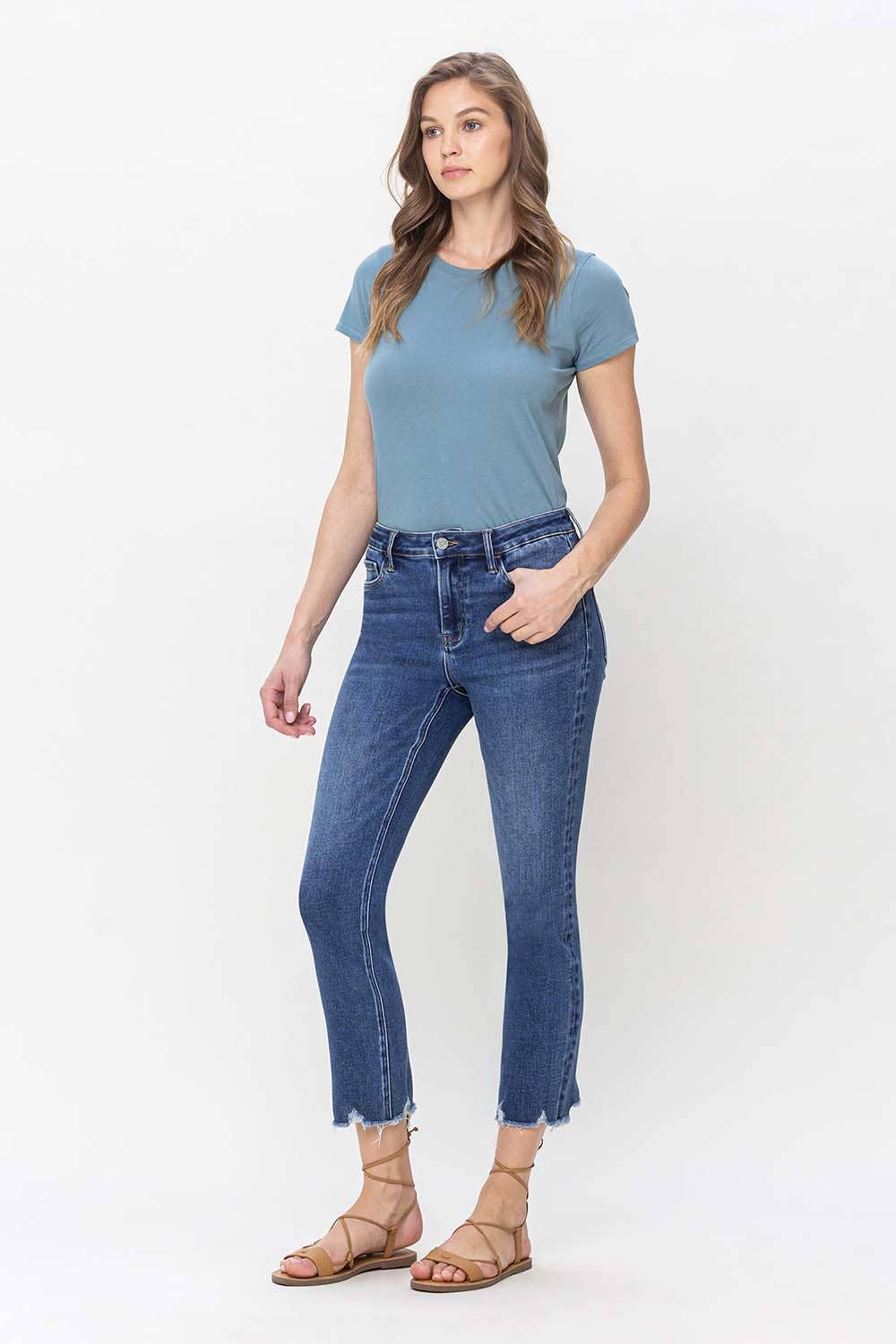 Leona Glitz Super High Rise Straight Jeans - Vervet