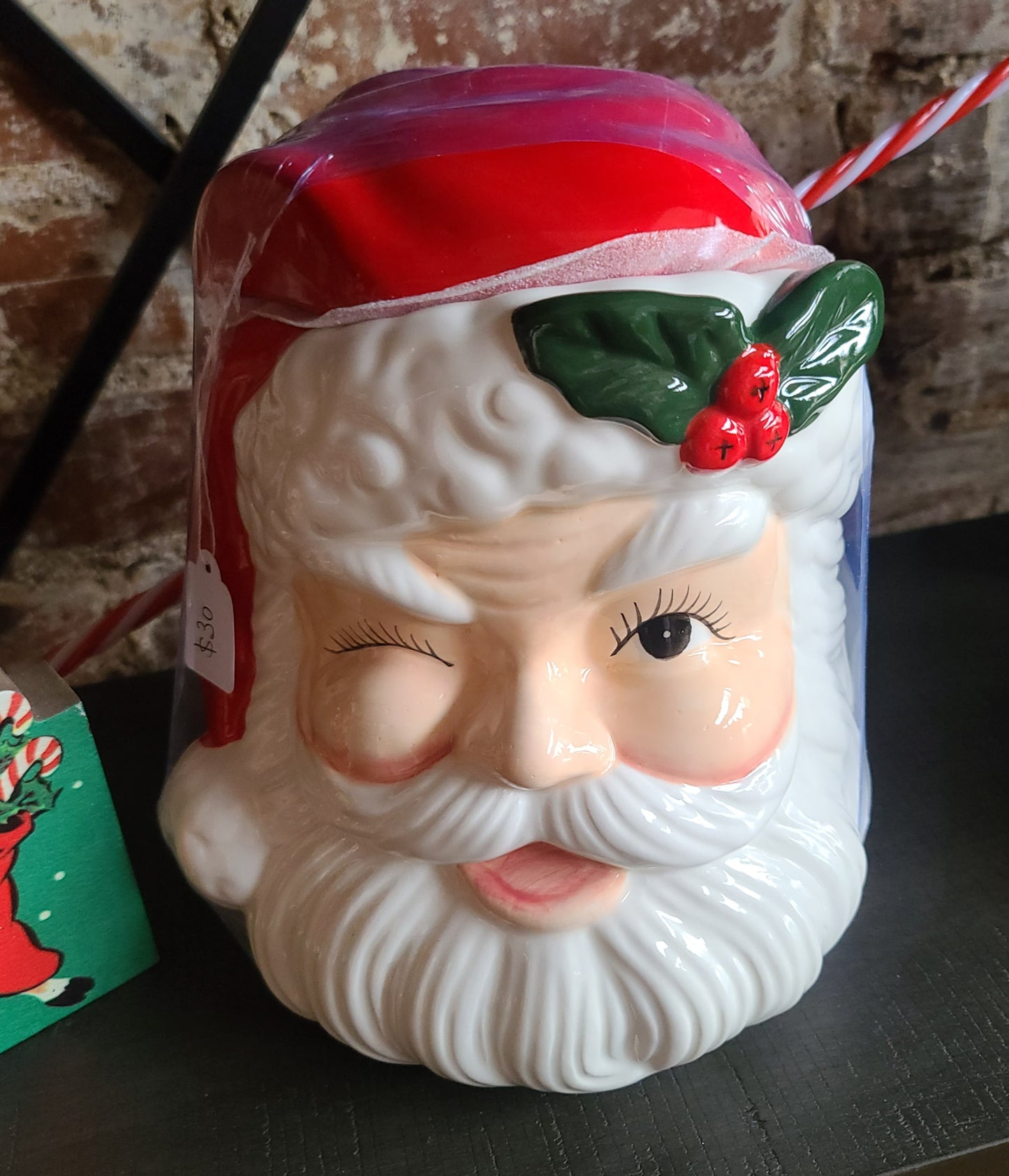 Winking Santa Cookie Jar