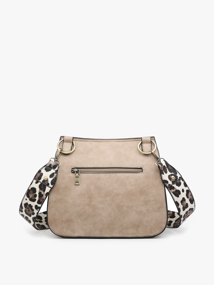 Bailey Crossbody with Print Contrast Strap - Olive