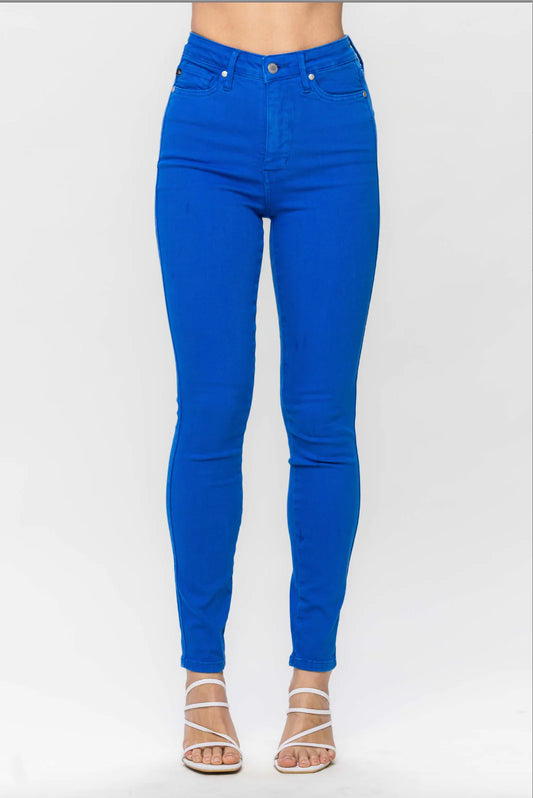 Tiffany High Waist Royal Blue Skinny Jeans - Judy Blue