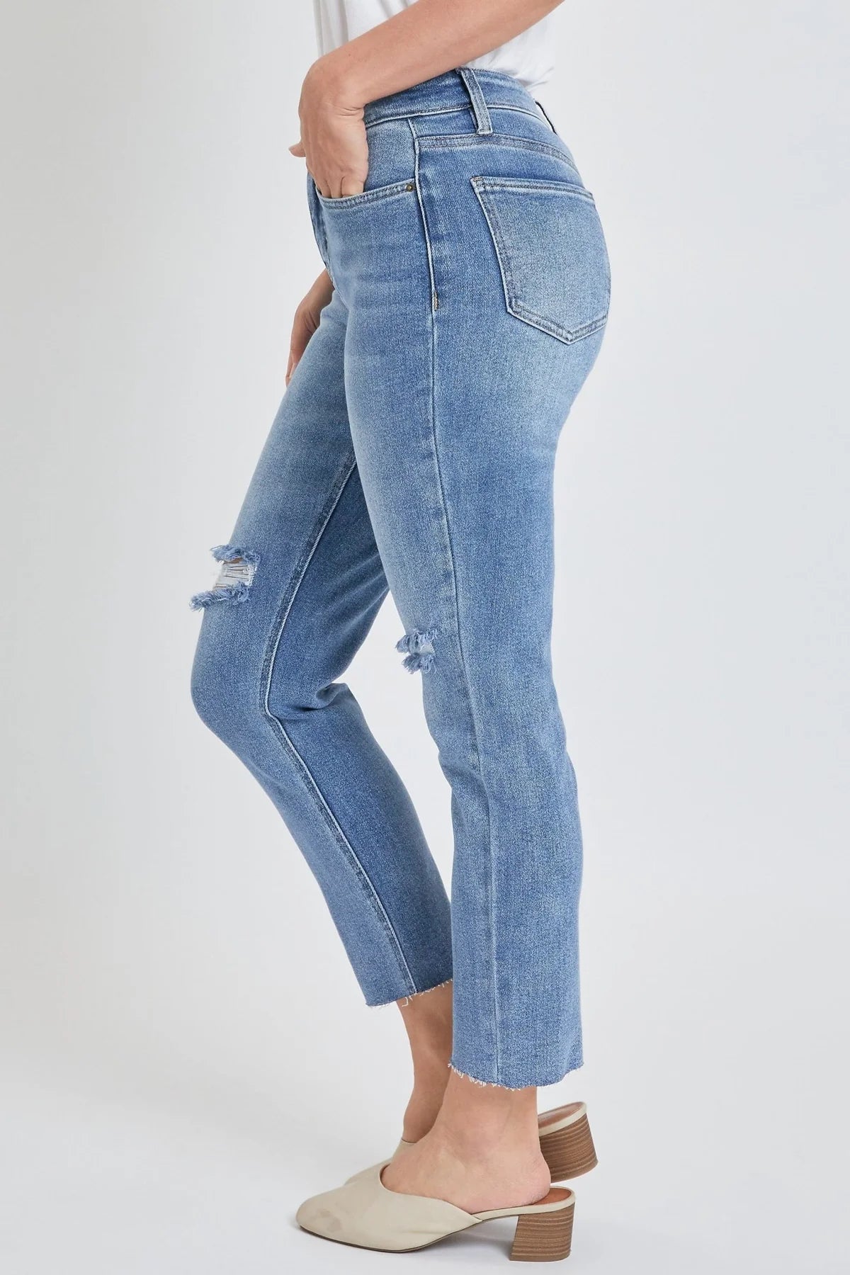 Rusty Straight Ankle Distressed Jeans