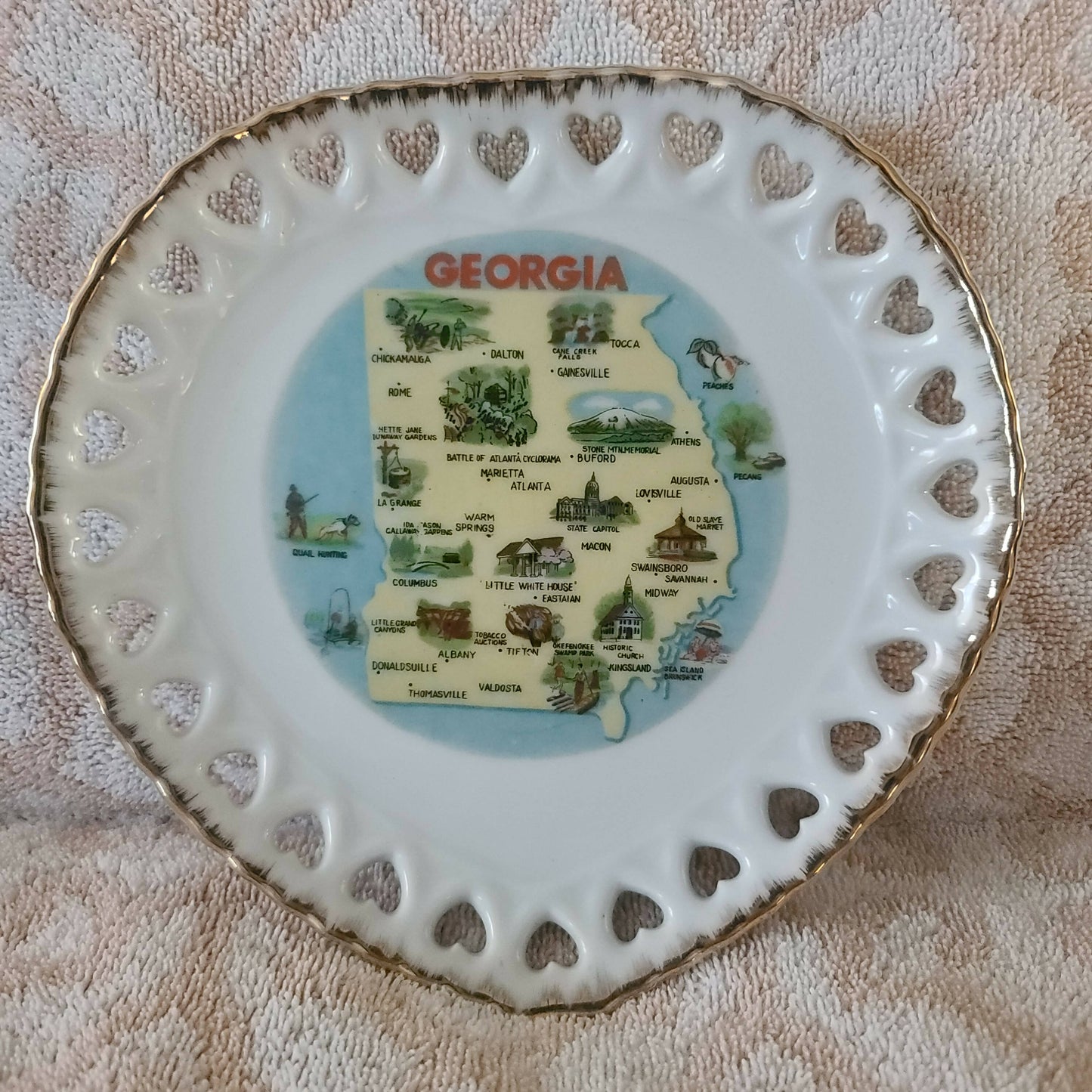Ceramic Georgia Heart Plate