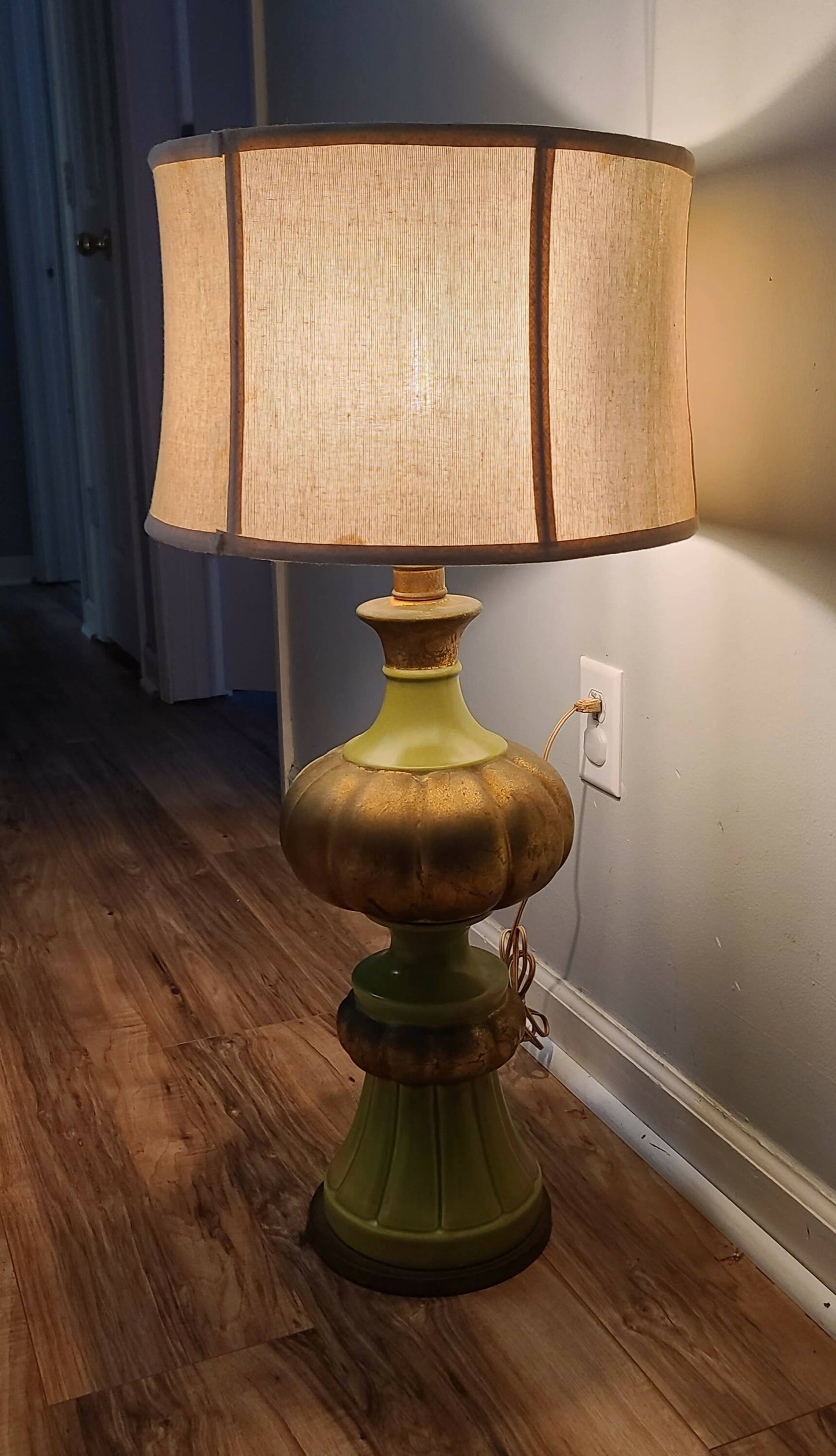 Table Lamp - Green & Gold