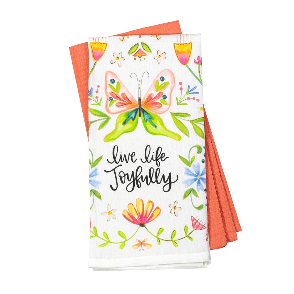 Live Life Joyfully Tea Towel Set