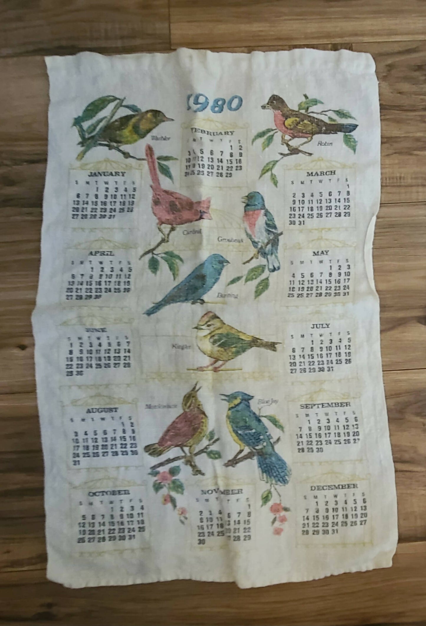 1980 Birds Dishcloth