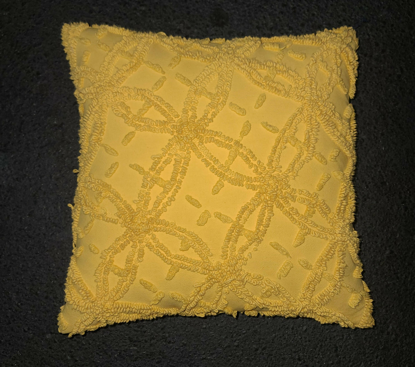 Yellow Quilted Throw Pillow